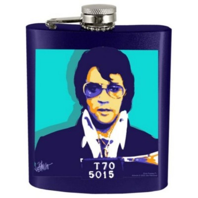 Flacon d'alcool Elvis Presley en acier inoxydable...