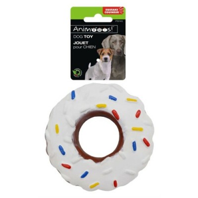 Beignet en vinyle pour chien de 9cm avec couineur