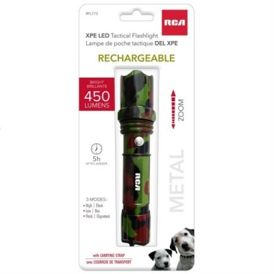 Lampe de poche RCA en métal tactique rechargeable de 6" RLF773