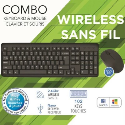 Ensemble Clavier et Souris 2.4GHz KBS562 de eLink