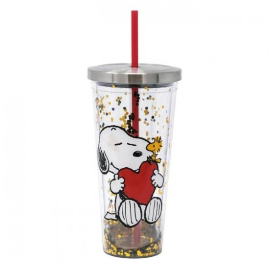 Verre à paillettes Snoopy de 20oz des Peanuts
