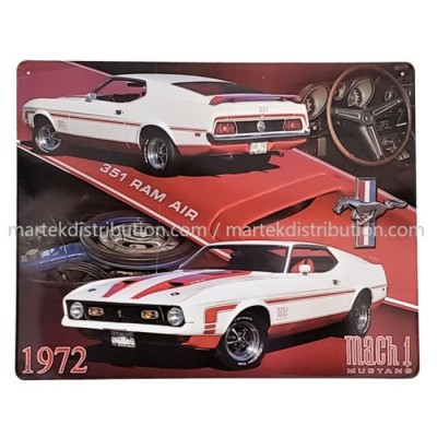 Enseigne Ford Mustang Mach 1 1972 en Métal