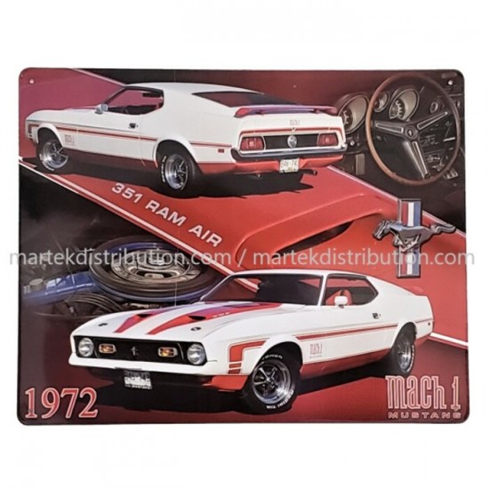 Enseigne Ford Mustang Mach 1 1972 en Métal