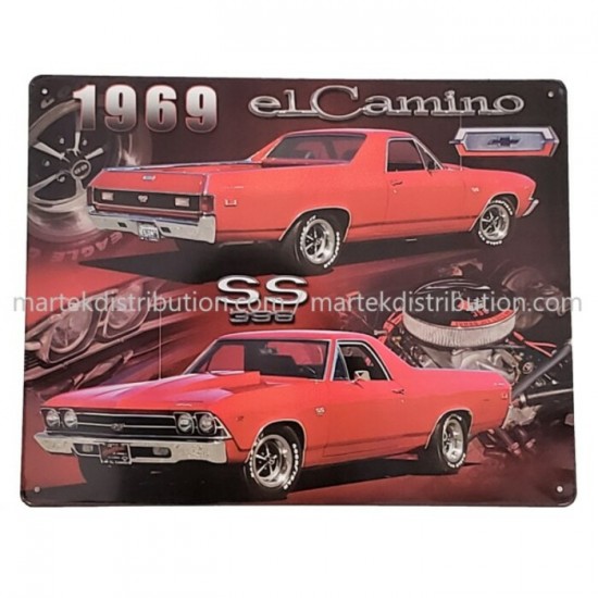Enseigne Chevrolet El Camino SS 1969 en métal