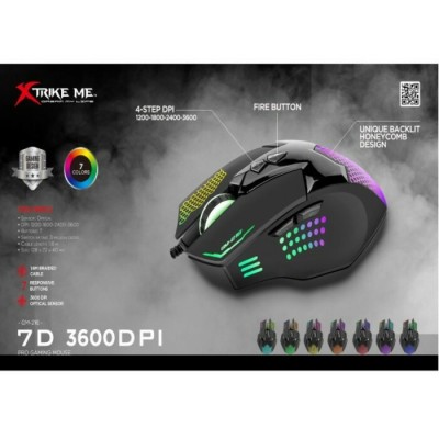 Souris de jeu optique 7 boutons 7 couleurs rétroéclairée GM-216
