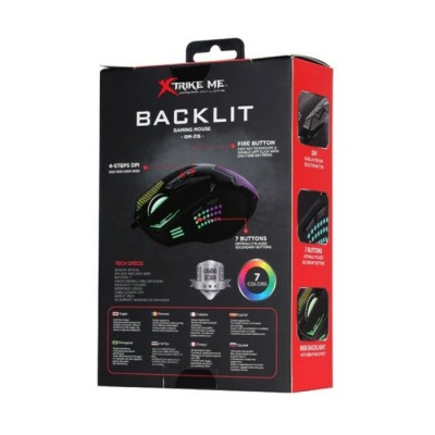 Souris de jeu optique 7 boutons 7 couleurs rétroéclairée GM-216