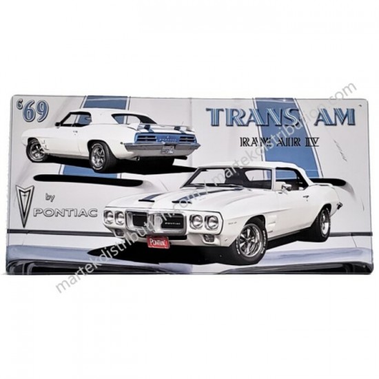 Enseigne Pontiac Trans Am 1969 en Métal 19"x9.5"