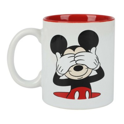 Tasse Mickey Mouse 16oz en céramique rouge et blanche