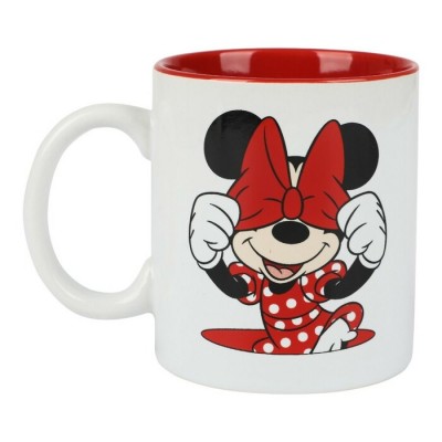 Tasse Minnie Mouse 16oz en céramique rouge et blanche