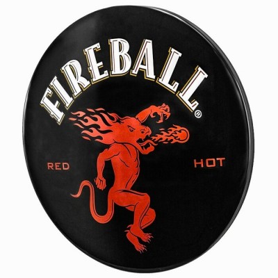 Enseigne FIREBALL en métal ronde et bombé