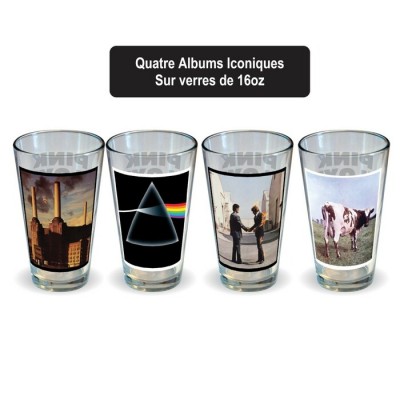 Ensemble PINK FLOYD de 4 verres de 16oz / Couvertures d'album