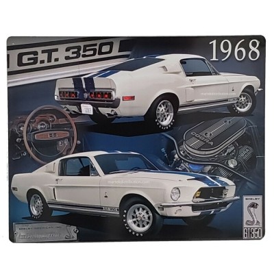 Enseigne Shelby Cobra G.T.350 en Métal 1968