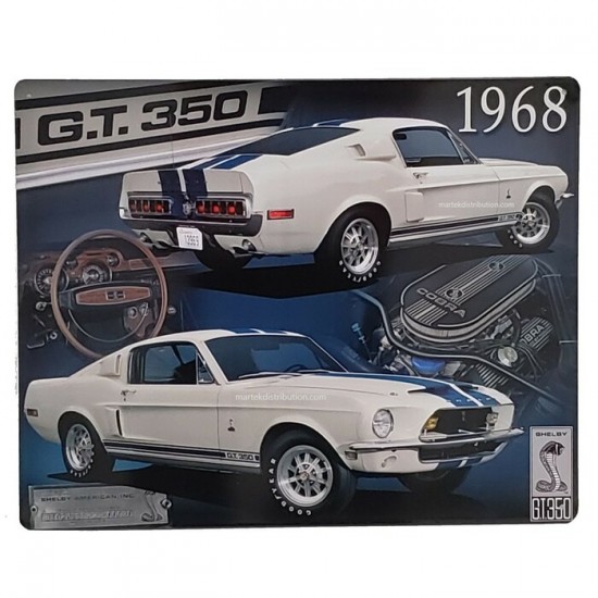 Enseigne Shelby Cobra G.T.350 en Métal 1968