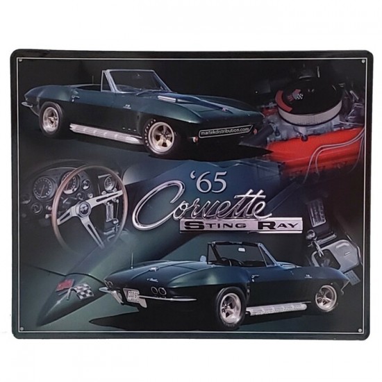 Enseigne Chevrolet Corvette Sting Ray 1965 en Métal