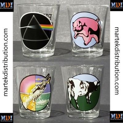 Ensemble de 4 Mini-Verres Pink Floyd (Shooter 1,5 oz)