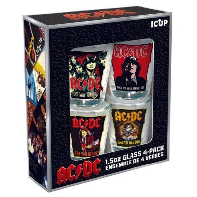 Ensemble de 4 mini-verres de AC/DC (shooter 1,5oz)