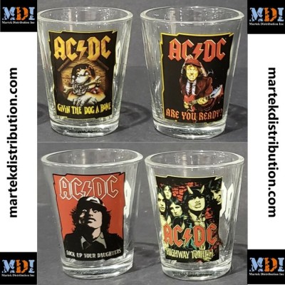 Ensemble de 4 mini-verres de AC/DC (shooter 1,5oz)