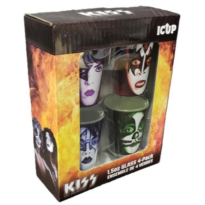 Ensemble de 4 Mini-Verres KISS (Shooter 1,5 oz)