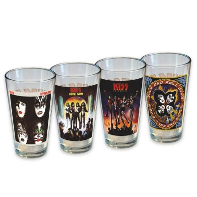 Ensemble KISS de 4 verres de 16oz / Couvertures d'album