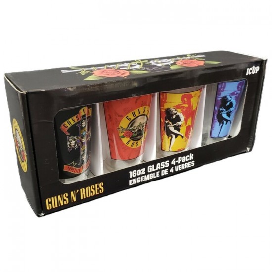 Ensemble Guns N' Roses de 4 verres de 16oz / Couvertures d'album