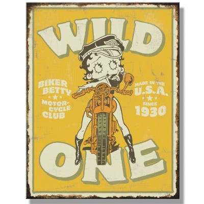 Enseigne Betty Boop en métal  /  Wild One