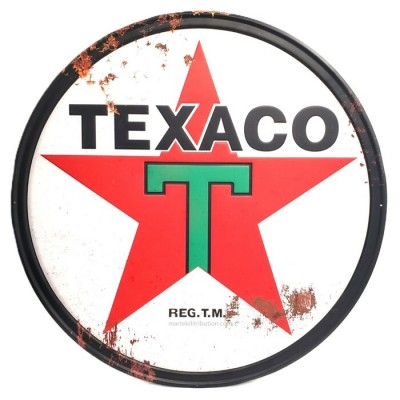 Enseigne Texaco en métal  embossé de 35'' effet...