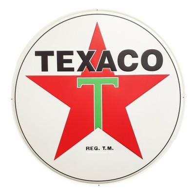 Enseigne Texaco en métal  embossé de 35''