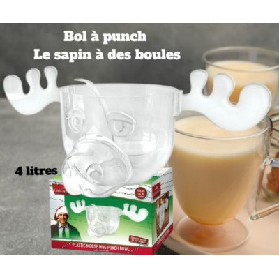 Bol à punch Le sapin a des boules en acrylique avec louche (Orignal)