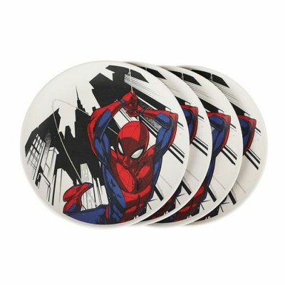 Spider-Man Lot de 4 assiettes en bambou
