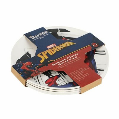 Spider-Man Lot de 4 assiettes en bambou