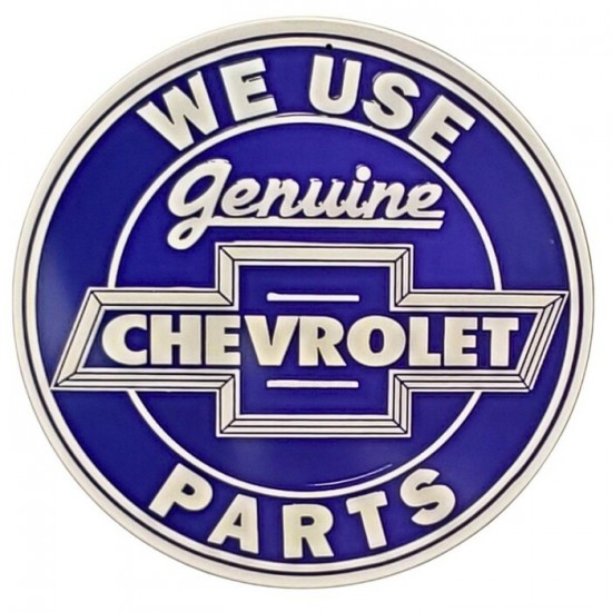 Enseigne Chevrolet Ronde 12" en métal Genuine Parts