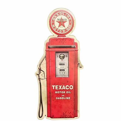 Enseigne Texaco en métal embossé / Pompe à...