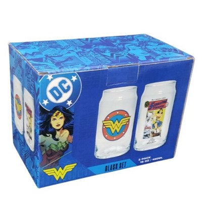 Ensemble Wonder Woman de 2 verres de 16oz