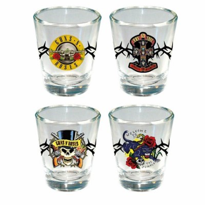 Ensemble de 4 mini-verres de GUNS N' ROSES (shooter 1,5oz)