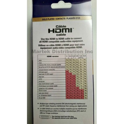 Câble HDMI 12 pieds / 3.7m / CV-177