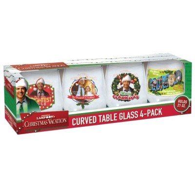Ensemble de verres courbés Le sapin a des boules – Merry Clarkmas (4 verres / 621 ml)