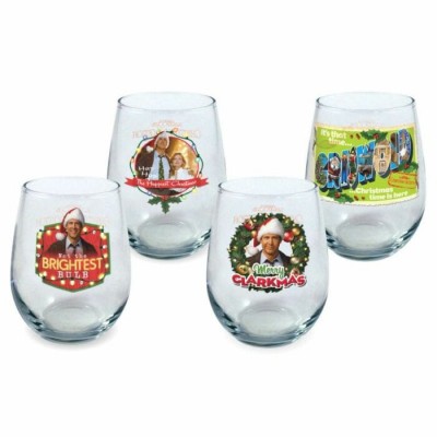 Ensemble de verres courbés Le sapin a des boules – Merry Clarkmas (4 verres / 621 ml)