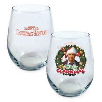 Ensemble de verres courbés Le sapin a des boules – Merry Clarkmas (4 verres / 621 ml)