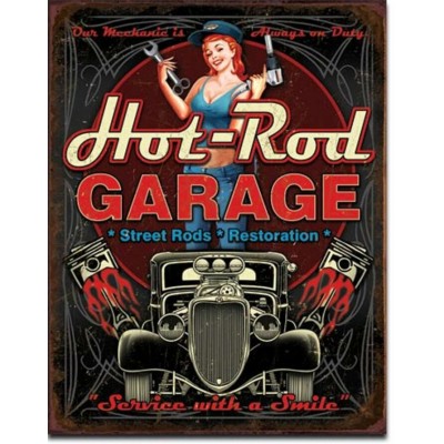 Enseigne en métal Hot-Rod Garage