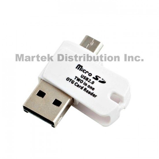 Lecteur de carte 2 dans 1 USB ou Carte microSD à...
