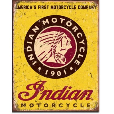 Enseigne Indian Motorcycle en métal 