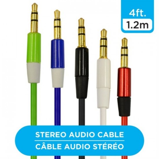 Câble auxiliaire 3.5 mm stéréo de 1.2m