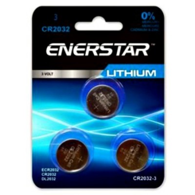 Piles Bouton de Lithium CR2032, paquet de 3