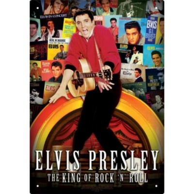 Enseigne Elvis Presley en métal / Collage...