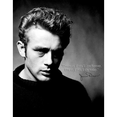 Enseigne James Dean en métal  / Live Forever
