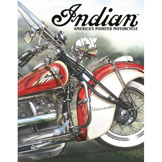 Enseigne Indian Motorcycle en métal  / Américan Pioneer