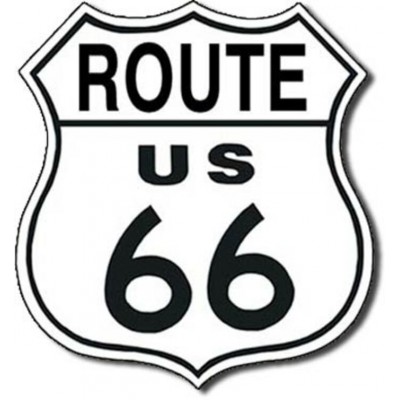 Enseigne Route 66 en métal  / Découpé en forme...