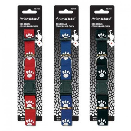 Collier pour chien  au motif d'empreinte en nylon ajustable 18.9'' à 27.6''