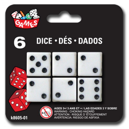 Dés à jouer paquet de 6