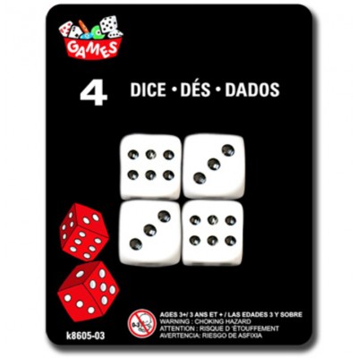 Gros Dés à jouer paquet de 4